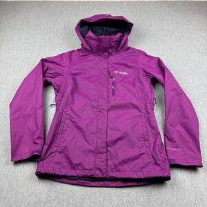 Columbia Jacket Womens Small Purple Arcadia II Rain Packable Omni Tech Hooded
